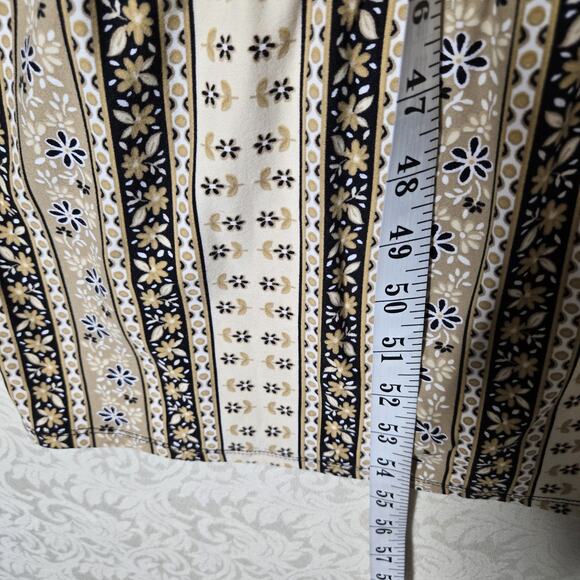 No Boundaries Maxi Dress sz M Black Tan Strappy Tiered Crochet Lace Boho - Picture 15 of 16